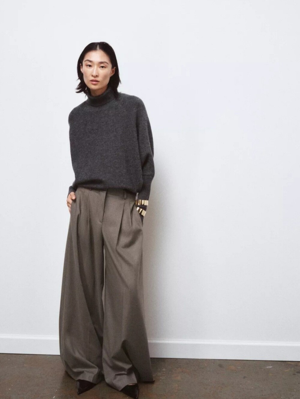 ZARA GRAY/MARL BATWING SLEEVE KNIT SWEATER 💖💖💖